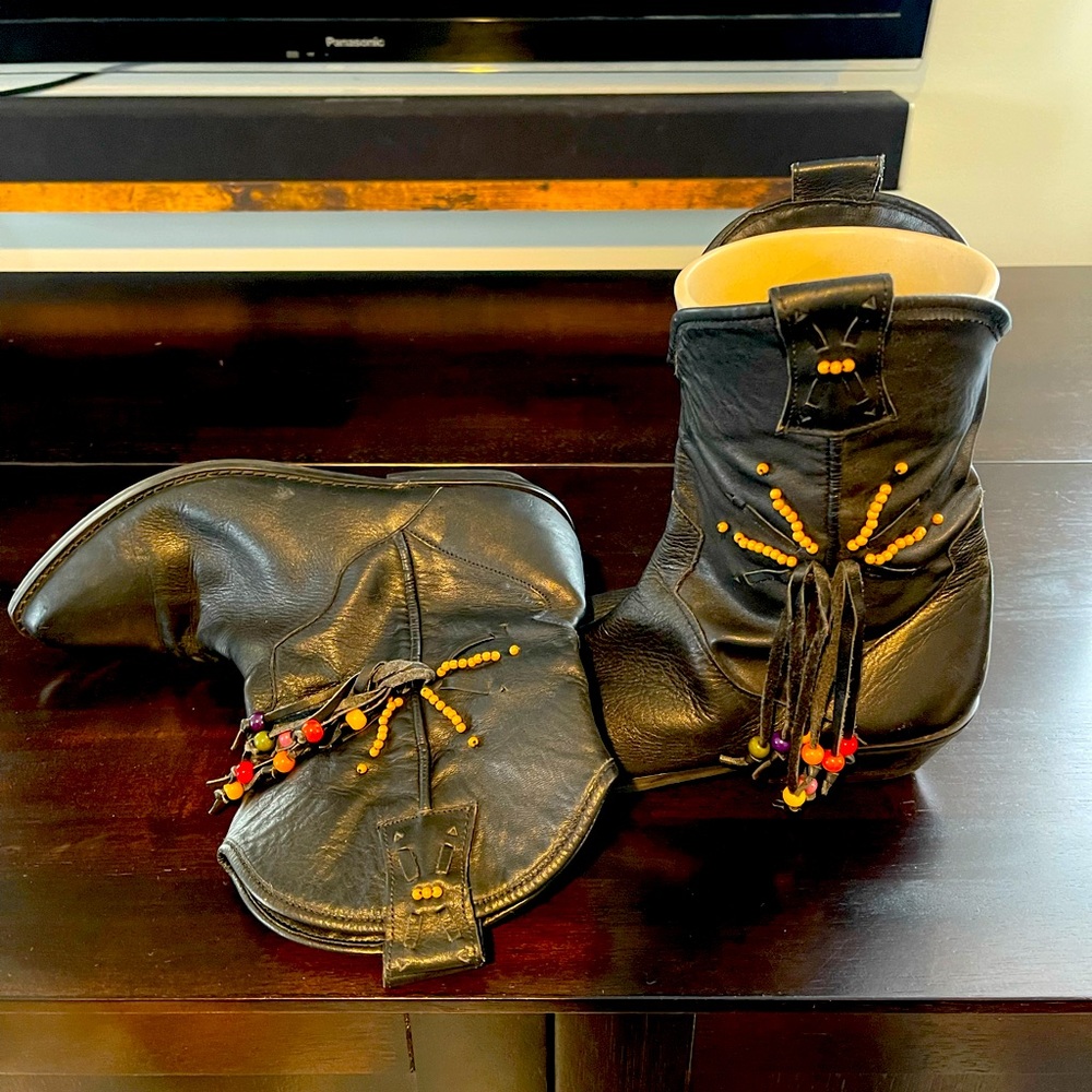 Mister Shoes western booties made in Brazil.  Man made.